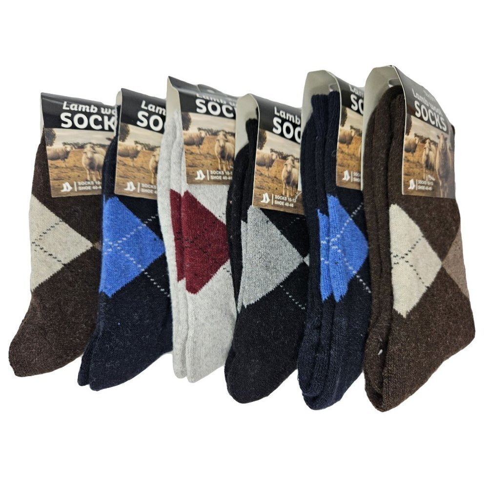 Men Lamb Wool Socks Winter Thermal Warm Heavy Duty Boot Socks Size 10-13 6-PACK